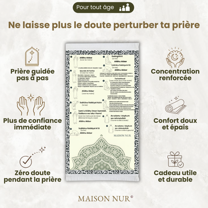 Tapis de prière avec guide intégré - Maison Nur