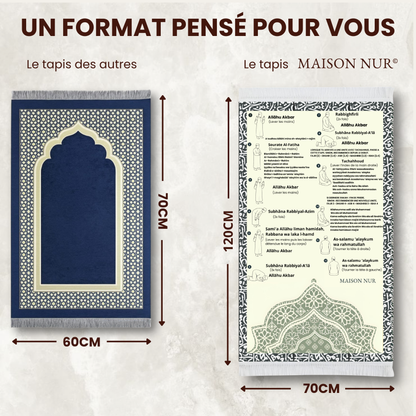 Tapis de prière avec guide intégré - Maison Nur